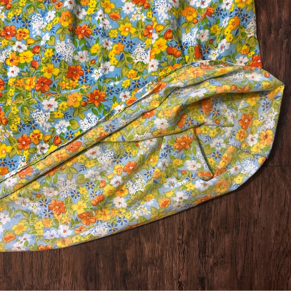 Metropolitan Floral Short-Sleeve House Dress/Mumu with pockets - Picture 10 of 11